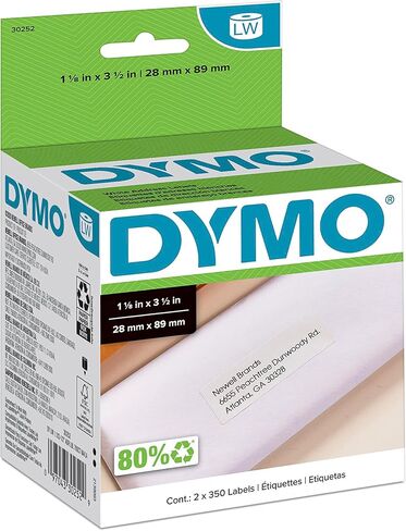 DYMO Authentic LW Large Mailing Address Labels, DYMO Labels for LabelWriter Label Printers, 1-4/10" x 3-1/2", 2 Rolls of 260 (520 Total) in Saudi Arabia