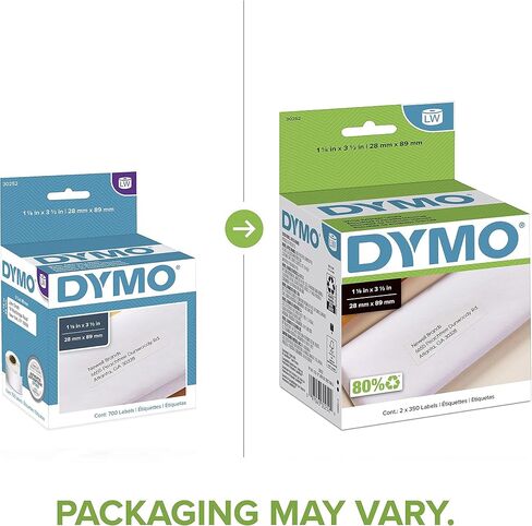 DYMO Authentic LW Large Mailing Address Labels, DYMO Labels for LabelWriter Label Printers, 1-4/10" x 3-1/2", 2 Rolls of 260 (520 Total) in Saudi Arabia