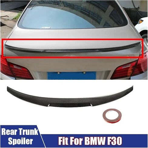 Car Rear Trunk Spoiler Body Decorative Cover Compatible for BMW F30 M4 Carbon Fiber Sedan Racing Sport Vehicle Exterior Accessories Fit in Saudi Arabia