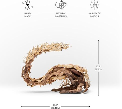 Ultum Nature Systems Bonsai - Handcrafted Driftwood for Aquarium, Terrarium, Vivarium, Natural Aquascape Decorations, Aquascaping Hardscape for Live Plants - 011, Small in Saudi Arabia
