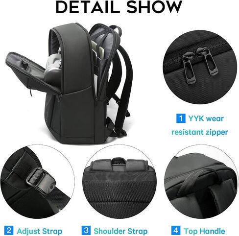 BANGE Durable Business Smart Backpack for Men and Women，can holds 15.6 Inches Laptop Backpack, Waterproof Commute Work Travel Backpack, Flight Carry-On (black) in Saudi Arabia