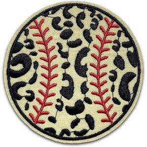 Baseball Ball Patch 3 Inches Funny Baseball Club, Team Sports, Softball Iron On/Sew On Embroidery Fabric Applique Patches for Trucker Hats Clothes Backpack DIY Accessories Friends Dad Mom Gifts