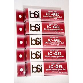 5 Pack BSI-IC-Gel 20gm Tubes Magenta-Carmine Pink Cyanoacrylate Gel Glue Extra Thick