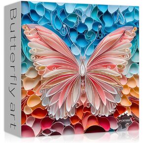 Butterfly Puzzles for Adults 1000 Pieces, Unique Art Jigsaw Puzzle Hard, Colorful Impossible Challenging Puzzles for Adults Paper Cut