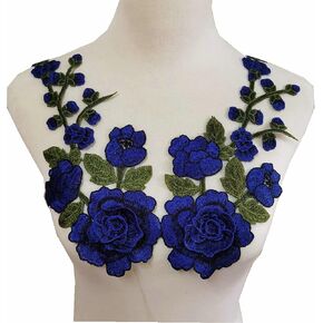 2pcs/مجموعة ثلاثية الأبعاد للزهور التطريز تصحيح للتنورة المسائية بقع طوق الدانتر in Kuwait