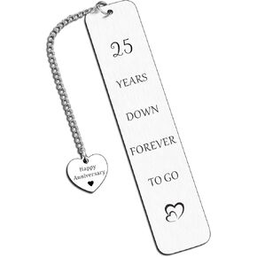 25 Year Anniversary Wedding Gifts 25th Anniversary Silver Gifts for Her Him Couples 25th Anniversarys Ideas for Women Men Bookmark Anniversario Birthday Gift for Wife Husband Christmas