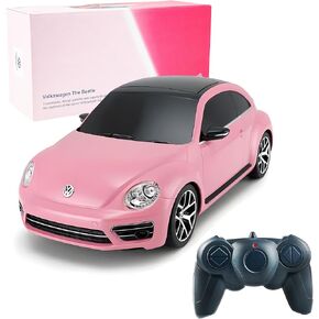 BEZGAR Officially Licensed Remote Control Car for Boys- 1:24 VW Pink RC Cars, Electric Sport Racing Hobby RC Toy Car for Kid, Model Car for Boys, Girls and Adult