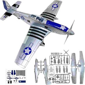 2025 P-51 Mustang Fighter Model - WWII Classic Fighter 1:48 Aircraft Model Parts for Military Enthusiasts and Fans