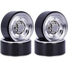 1.9 Beadlock Wheels, 4 Pcs 305g Negative Offset -4mm 1.9 Crawler Wheels, Aluminum 1.9 Wheels for 1/10 RC Crawler SCX10 Wraith TRX4 Capra VS4-10 Red Cat LCG Chassis Tires