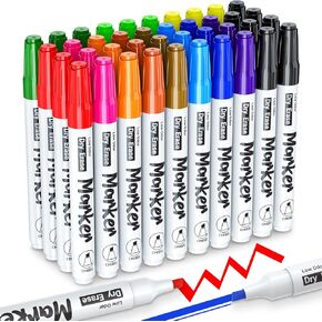 Low Odor Dry Erase Markers for Kids, Chisel Tip Whiteboard Markers Non-Toxic, 40 Bulk 12 Vibrant Colors White Board Markers, Dry Erase Pens for Teachers Classroom School Home & Office Supplies in Kuwait