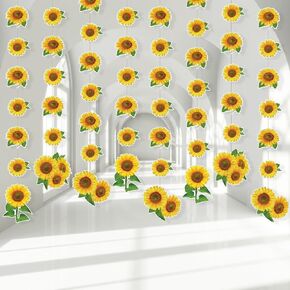 12 Pcs Sunflower Party Decorations Sunflower Garland Banners Streamers for Baby Shower Birthday Wedding Holiday Bee Themed Party Decor