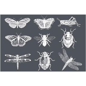 A Maker's Studio - Reusable Adhesive Mesh Stencil Sheet - Great for DIY Arts and Crafts - Suitable for Paints and Inks - Bug Pattern (18 x 12 Inches)