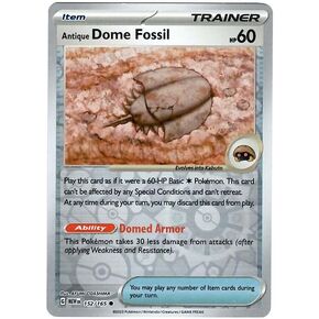 Pokemon - Antique Dome Fossil 152/165 - Pokemon 151 - Reverse Foil - Single Card