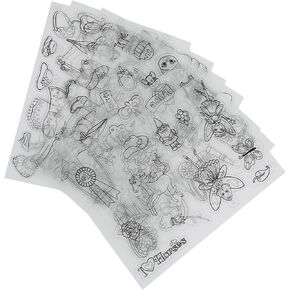 Walfront Heat Shrink Plastic Sheet Kit Shrinkable Film with Pattern for Crafts Key Chains Handmade Craft Tool(Girl's)