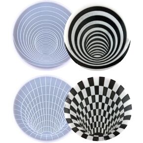 2 Pack Silicone Mold Coasters, Spiral Trap Pattern Resin Silicone Mold, Round Silicone Mold Epoxy Resin