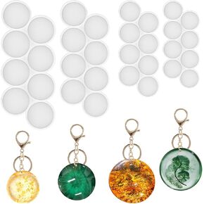 DIY Art Resin Casting Molds Circle Silicone Mold, Silicone Circle Mold Supplies, Round Silicone Molds Resin Keychain Molds, Molds for Crafts Round Keychain Silicone Mold for Resin for DIY Home Decor