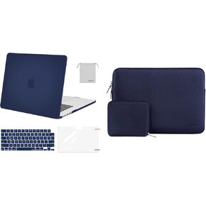 MOSISO Compatible with MacBook Air 15 inch Case 2023 Release A2941 M2 Chip, Plastic Hard Shell&Neoprene Sleeve Bag&Keyboard Cover&Screen Protector&Storage Bag, Navy Blue