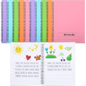 Henoyso 10 Pcs Primary Composition Notebook K-2 Bulk Spiral Primary Journal Drawing Handwriting Practice for Kids 4-6 Kindergarten 1st 2nd Grade Student Back to School Supplies (Stylish Color)
