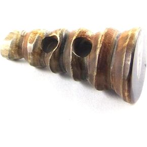 Handmade Natural Horn Buttons - Black/Beige - 30x45mm - Rectange Floral Design - 1 pc/pk. #1762