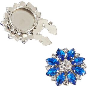 NICENEEDED Crystal Rhinestone Button Covers, Flower Sleeve Buttons Decorative, Detachable Shirt Button Clips Buttons Jewelry for Dress Suit Tux Shirt Tuxedo Accessories