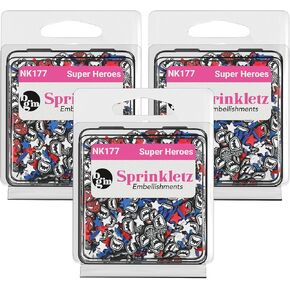 BUTTONS GALORE, INC Buttons Galore Sprinkletz Embellishments 12g-Super Heroes, Multicolor