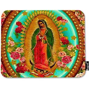 Mugod Mouse Pad Mexico Our Lady Guadalupe Mexican Saint Virgin Catholic Decor Gaming Mouse Pad Rectangle Non-Slip Rubber Mousepad for Computers Laptop 7.9x9.5 Inches
