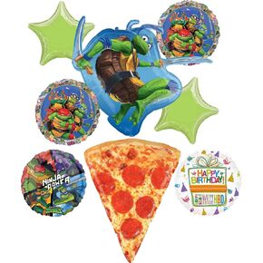 Anagram TMNT Birthday Party Supplies Pizza Foil Balloon Bouquet Decorations, BQ_4187