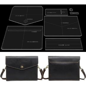 RIVEENY Leather Templates, Acrylic Leather Patterns for Men Women's Messenger Bag, Wallet Making Kit