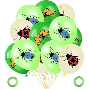 45 Pieces Spring Summer Bug Birthday Party Decorations, 12 Inch Insects Latex Balloons, Butterfly Beetles Balloons for Baby Shower Boys Girls Insect Theme Party Supplies