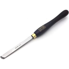Rolled Edge Radius Skew Chisel (HCT105R) by Henry Taylor, 3/4" Wide x 1/4" Thick Blade, M2 HSS, 16-3/4" Overall Length, Stained Beech Handle