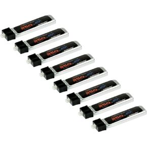 1s 250mAh 45C 8-Pack Flight Time and Power Battery Upgrade - Fits All: Blade Nano QX QX FPV Tiny Whoop UMX Radian Blade Inductrix Champ Sport Cub S Nano CP S Inductrix FPV