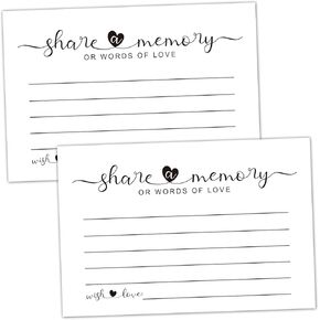 50 Share a Memory Cards for Celebration of Life, Graduation, Retirement, Birthdays, and Going Away Parties, Guest Book Ideas, Funeral Sign In Book For Memorial Service 4x6 Inches