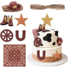 Cowboy Cake Decorations Cowboy Boots Cake Topper Cupcake Toppers Cowgirl Western Theme Baby Shower Party