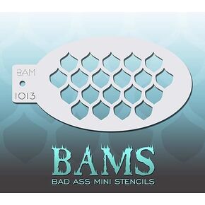 Bad Ass Body Painting Stencils for Arms, Chest & Belly - Fish Scales Mini Stencil BAM1013