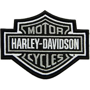 Harley-Davidson 4 inch Embroidered Gray Bar & Shield Logo Emblem Sew-On Patch