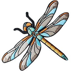 3.5" Embroidered Dragonfly Iron On Patch | Decorative Dragonfly Insect Applique Iron On/Sew On Patches for Clothing, Hats, Backpacks, Clothes, Jacket