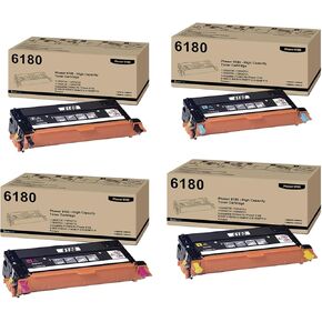 Phaser 6180 MFP High Capacity Toner Cartridge Replacement for Xerox 113R00726 113R00723 113R00724 113R00725 for Phaser 6180 6180N 6180DN 6180MFP-D 6180MFP-N Printer (4-Pack, Black Cyan Magenta Yellow)