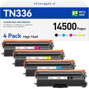 TN336 Toner Cartridge 4-Pack Replacement Compatible for Brother TN-336 TN331 TN315 MFC-L8850CDW HL-L8350CDW MFC-L8600CDW HL-4150CDN MFC-9970CDW DCP-L8400 L8450 HL-L8250 L8650 L8850 4570CDW Printer Set