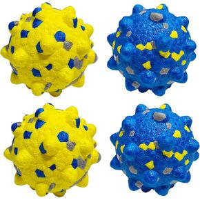 4PCS Indestructible Tennis Dogs, Dog Balls for Aggressive Chewers, Durable Bouncy Toy Balls, Interactive Toys Fetch Game, Lightweight Floating Medium