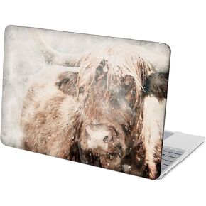Compatible with Microsoft Surface Laptop 5/4/3 13.5 inch Hard Protective Shell Cace with Keyboard Cover (Models:1951&1868, 2022 2021 2019 Release) - Highland Cow Cattle in Winter Snow
