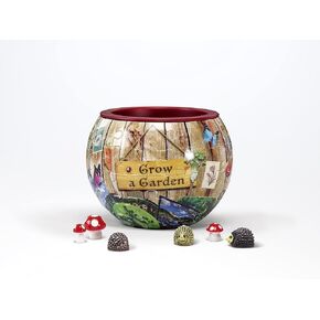 ’Grow a Garden' 3D Flowerpot Puzzle - 80 Pieces by Spartan & The Green Egg - Includes 3 Mini Hedgehogs and 3 Mini Mushrooms - 4in x 4in x 4in (10.16cm x 10.16cm)