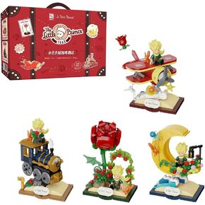 Le Petit Prince Building Block Set Adults & Kids Collectible Brick Model,Rose,Train,Moon & Airplane Figures,Le Petit Prince Creative DIY Building Toys Gift for Fans of Stories