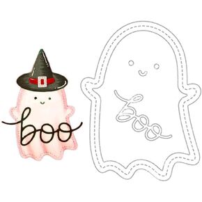Halloween Ghost Die Cut for Card Making, Halloween Metal Cutting Dies Congratulations Die Cuts Happy Birthday Embossing Stencils Template for DIY Scrap-Booking Decor Wedding Birthday Blessing Card