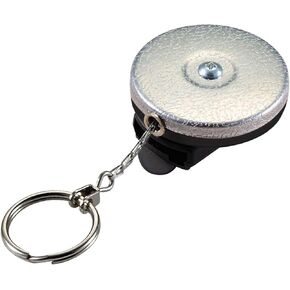 Lucky Line Spinner Key Bak Heavy Duty Key Reel with 24" Linked Steel Retractor & 360 Degree Rotation, Chrome Clip-ON Belt (43551)