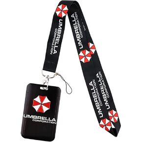 Residence Evil Umbrella Corporation Logo Lanyard with ID Holder Keychain