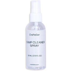 Craftelier - Spray Cleaner for Acrylic or Rubber Stamps and Stencil Stencils | Suitable for Water Based and Alcohol Based Inks | Light Scent | Bottle Quantity 80 ml (2.71 Fl Oz)
