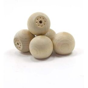 Mylittlewoodshop - Pkg of 25 - Ball with Flat Bottom - 3/4 inches in Diameter with 1/2 inch Flat Unfinished Wood(WW-KBB075-26)