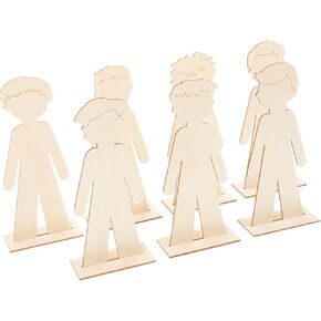 NUOBESTY 20pcs People Wooden Slices Wooden Human Cutouts Chips Blank People Cutouts Labels Fragments Human Crafts