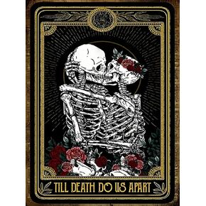 CHWGLFGG 5D Diamond Art Kits for Adults Beginners, Tarot Card Skull Kissing Diamond Painting Kits, DIY Full Round Drill Paint by Diamonds Dot Gem Art for Adults, Home Wall Decor 12x 16 Inch
