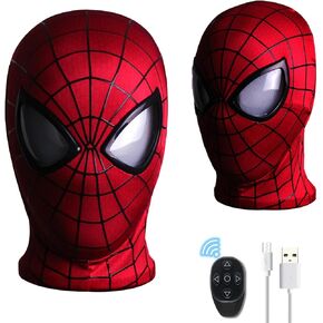 Spider Hero Mask - Mechanical, Light-Up Eyes, Remote Control, Moving Lenses, Cosplay, Super Hero, Homecoming
